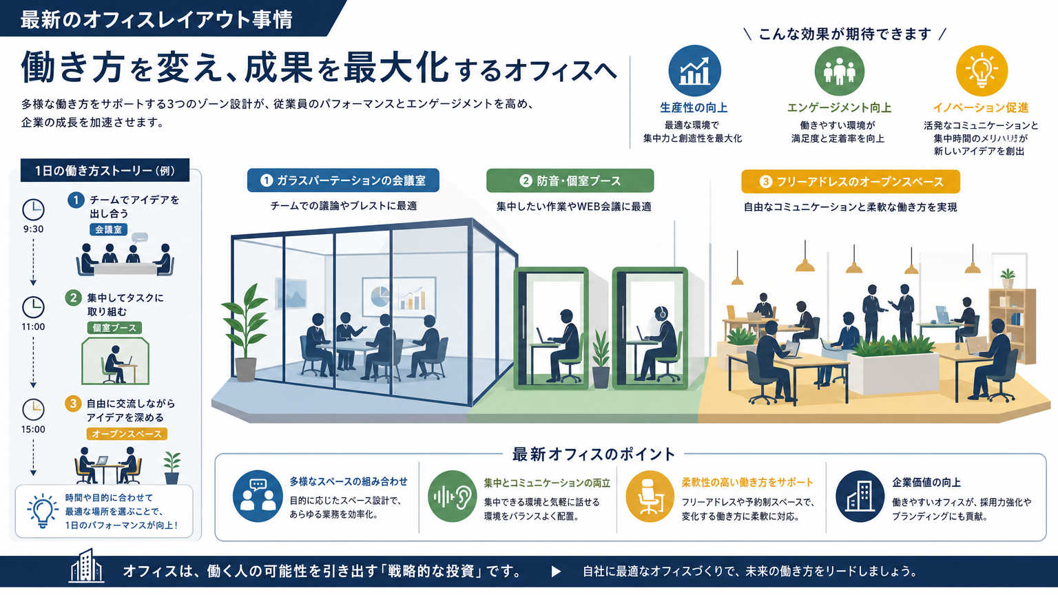 横浜のオフィスレイアウト・内装事情の具体例